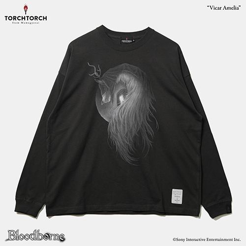 Bloodborne × TORCH TORCH/ Tシャツコレクション: 教区長エミーリア ビッグシルエットロングスリーブTシャツ インクブラック M