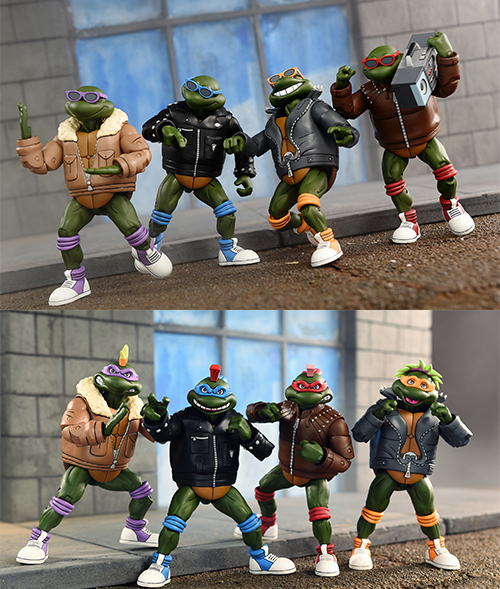 【豆魚雷限定/パッケージダメージあり】TMNT Cartoon animation/ パンク・タートルズ 7インチ アクションフィギュア 4PK