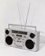 GPO/ 80'sスタイル レトロ ブームボックス シルバーカラー（Bluetooth、CD、カセット、FM/AMラジオ、USB、外部入出力対応モデル） - イメージ画像2