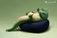 Lazy animals series レイジーアニマルシリーズ by guodong/ ワニ ダークグリーン ビニールフィギュア - イメージ画像4