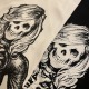 エロスティカ/ Skull Girl on a Motorcycle Tシャツ ホワイト サイズL - イメージ画像2