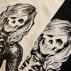 【再入荷】エロスティカ/ Skull Girl on a Motorcycle Tシャツ ブラック サイズM - イメージ画像2